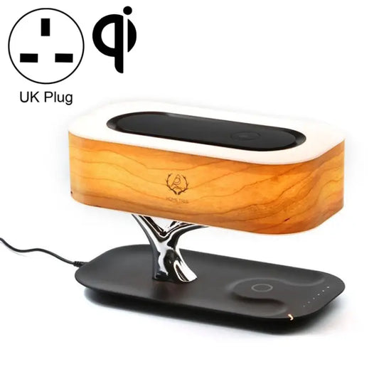 Tree Light Bluetooth Speaker Desk Lamp Phone Wireless Charger UK Plug - UK Plug
