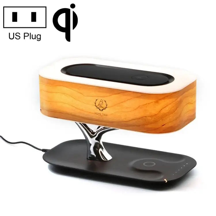 Tree Light Bluetooth Speaker Desk Lamp Phone Wireless Charger US Plug - US Plug