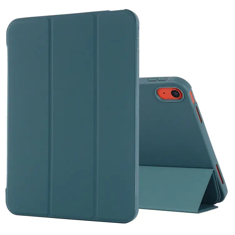 Tri-fold Holder Tablet Leather Case For iPad 10th Gen 10.9 2022 - For iPad 10th Gen 10.9 2022 / Dark Green - Apple