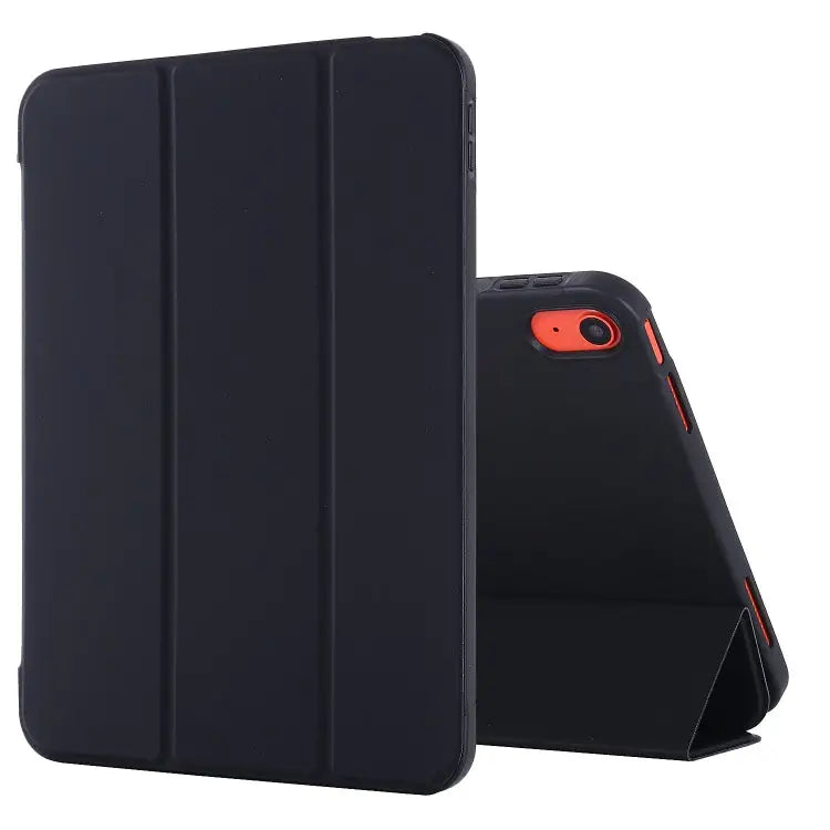 Tri-fold Holder Tablet Leather Case For iPad 10th Gen 10.9 2022 - For iPad 10th Gen 10.9 2022 / Black - Apple