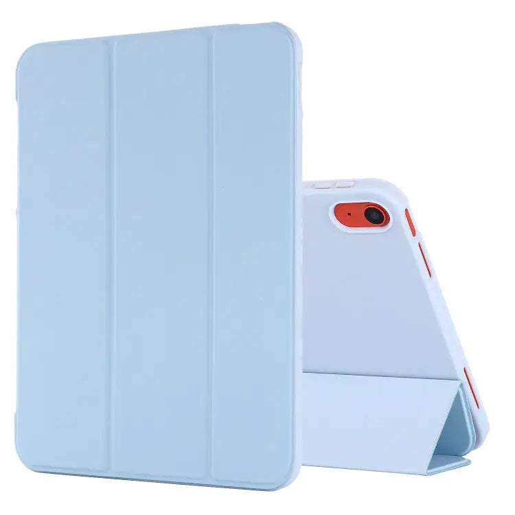 Tri-fold Holder Tablet Leather Case For iPad 10th Gen 10.9 2022 - For iPad 10th Gen 10.9 2022 / Light Blue - Apple