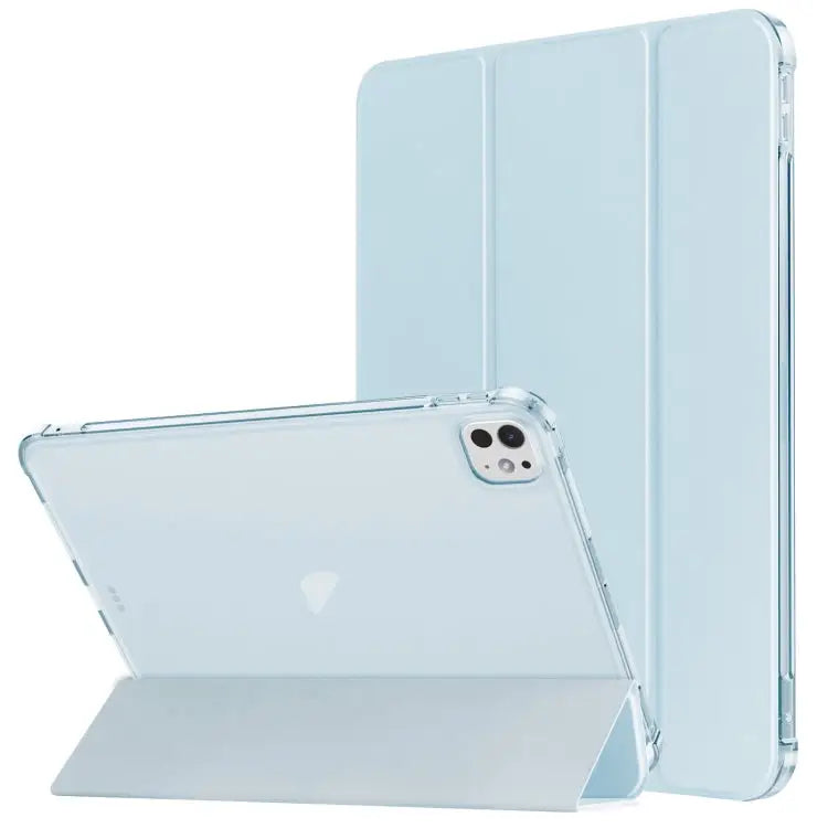 Tri-fold Holder TPU Cover Frosted Leather Smart Tablet Case withh Pen Slot For iPad Pro 11 2024 For iPad 10.2 2021