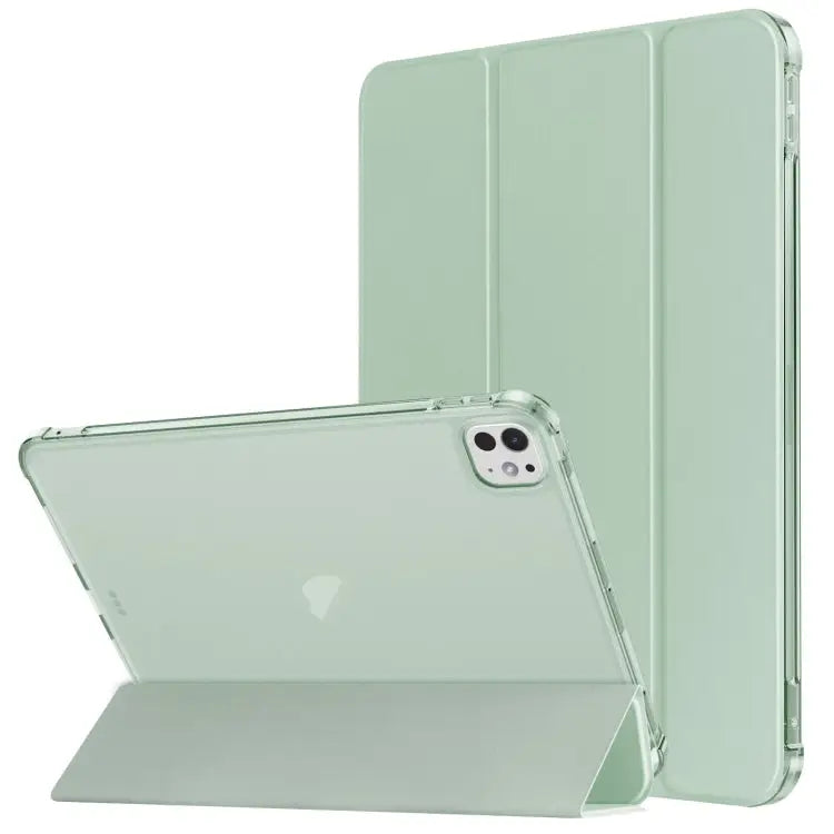 Tri-fold Holder TPU Cover Frosted Leather Smart Tablet Case withh Pen Slot For iPad Pro 11 2024 For iPad 10.2 2021