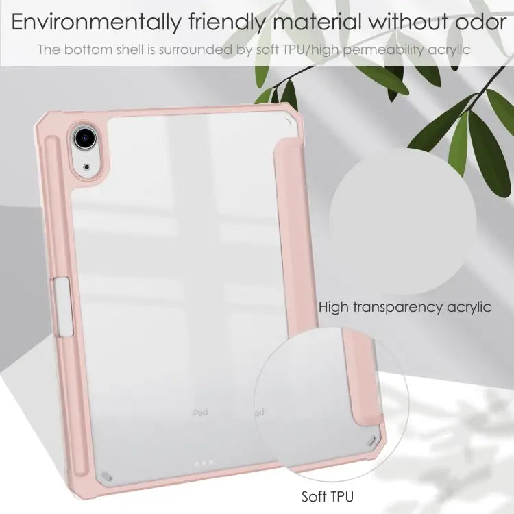 Tri-folding Acrylic TPU Leather Tablet Case with Holder & Pen Slot For iPad mini 6 / mini 2024 - Apple Accessories