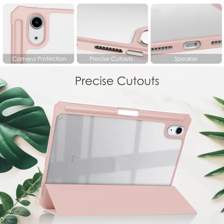 Tri-folding Acrylic TPU Leather Tablet Case with Holder & Pen Slot For iPad mini 6 / mini 2024 - Apple Accessories
