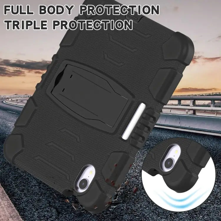 Tri-Layer Protection Screen Frame Heavy Duty PC Hybrid Silicone Case with Holder For iPad mini 6 / mini 2024 - Apple