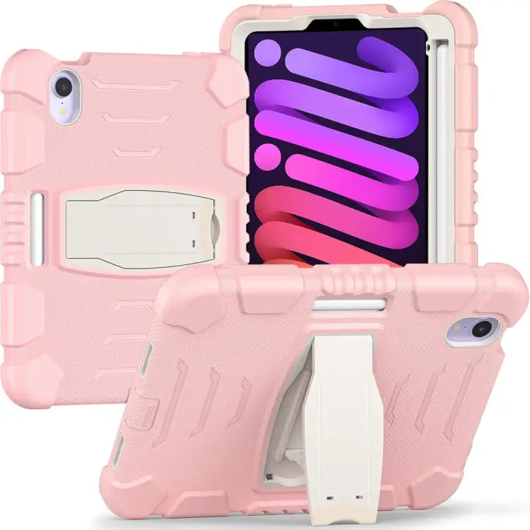 Tri-Layer Protection Screen Frame Heavy Duty PC Hybrid Silicone Case with Holder For iPad mini 6 / mini 2024 - For iPad