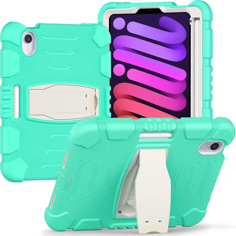 Tri-Layer Protection Screen Frame Heavy Duty PC Hybrid Silicone Case with Holder For iPad mini 6 / mini 2024 - For iPad