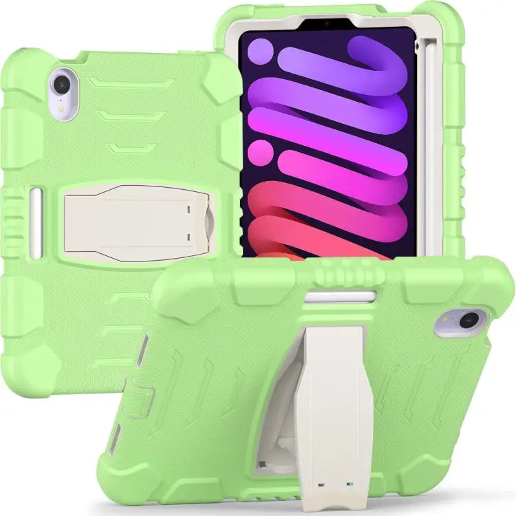 Tri-Layer Protection Screen Frame Heavy Duty PC Hybrid Silicone Case with Holder For iPad mini 6 / mini 2024 - For iPad