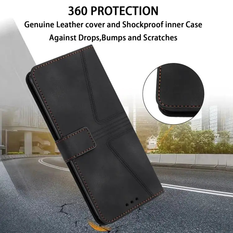 Triangle Solid Color Leather Phone Case - Apple Accessories