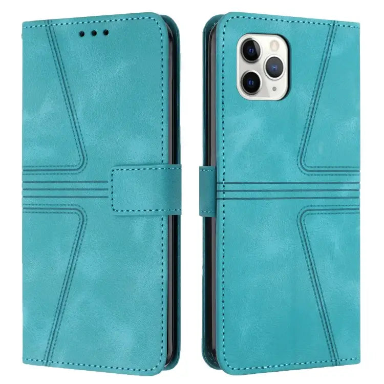 Triangle Solid Color Leather Phone Case - For iPhone 11 Pro / Green - Apple Accessories