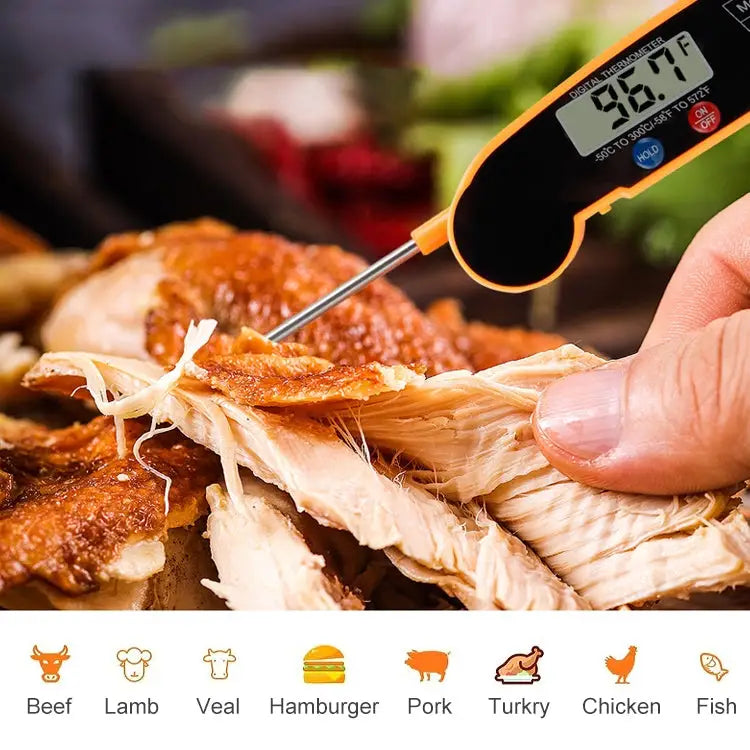 TS-BY52-Y Kitchen Food Cooking BBQ Foldable Waterproof Probe Thermometer(Yellow) TS-BY52-Y - TS-BY52-Y