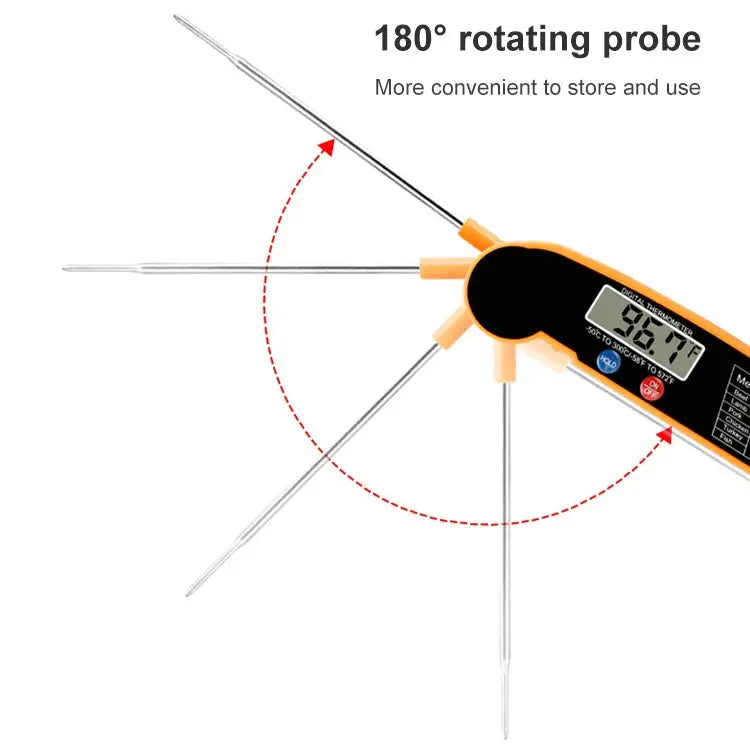 TS-BY52-Y Kitchen Food Cooking BBQ Foldable Waterproof Probe Thermometer(Yellow) TS-BY52-Y - TS-BY52-Y