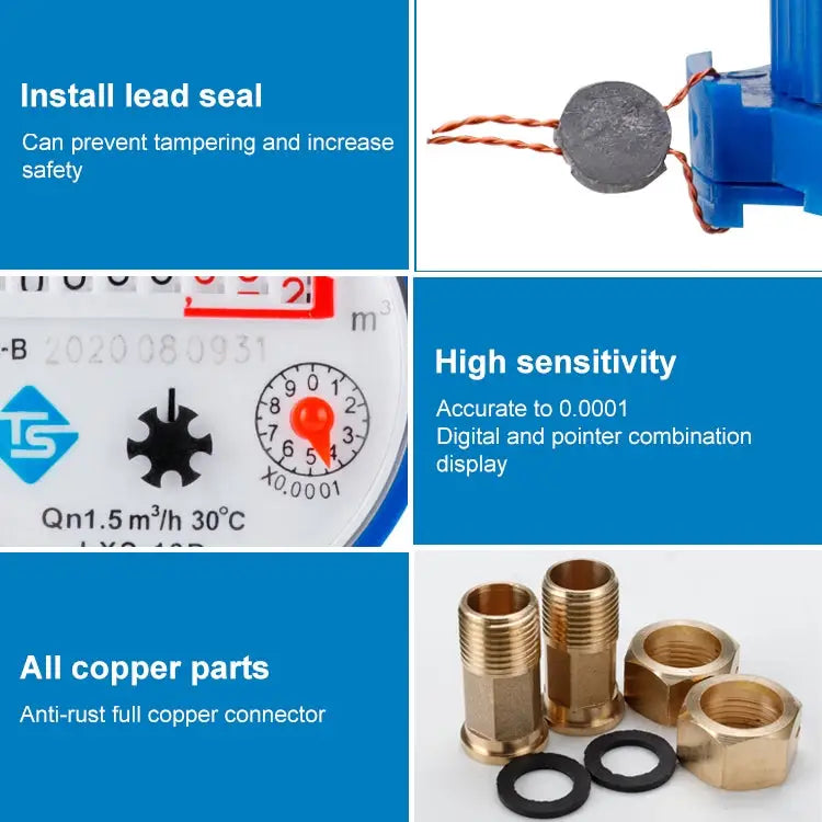 TS-S300E Household Mechanical Rotary-wing Cold Water Meter High-precision Pointer Digital Display Combination Water
