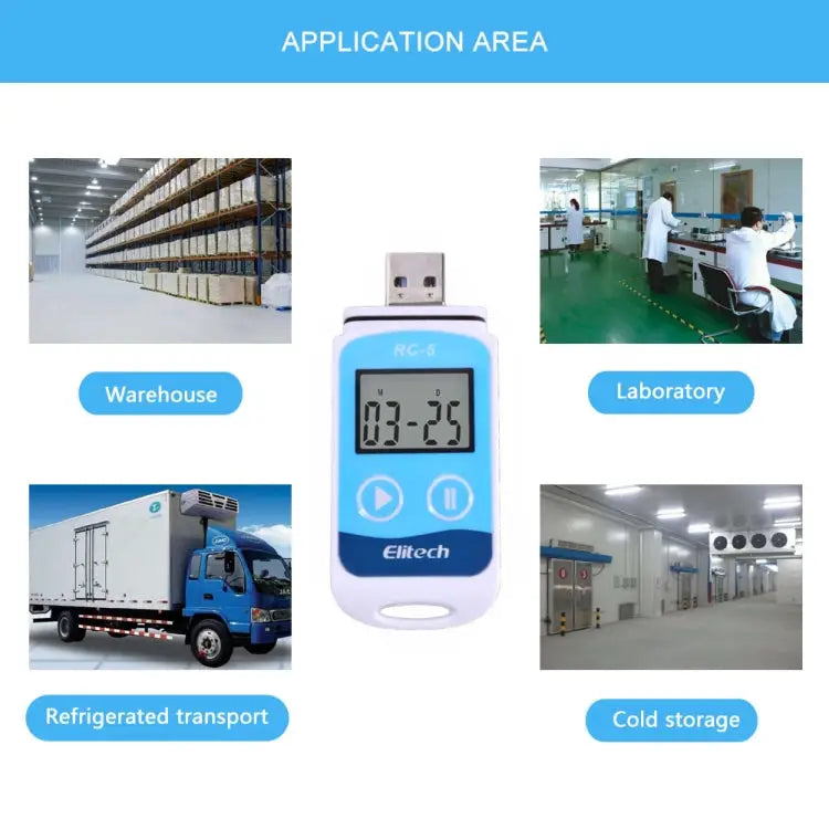 TTE35065 Digital USB Temperature Data Logger for Warehouse Storage Refrigerated Cold Storage and Laboratory TTE35065