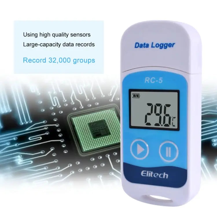 TTE35065 Digital USB Temperature Data Logger for Warehouse Storage Refrigerated Cold Storage and Laboratory TTE35065