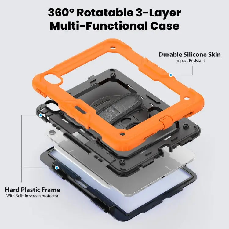 Turntable Holder Silicone Hybrid PC Tablet Case with Shoulder Strap For iPad Air 13 2025 / 2024