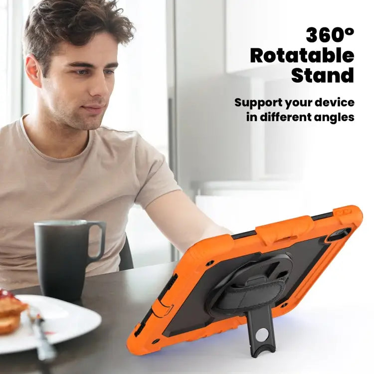 Turntable Holder Silicone Hybrid PC Tablet Case with Shoulder Strap For iPad Air 13 2025 / 2024