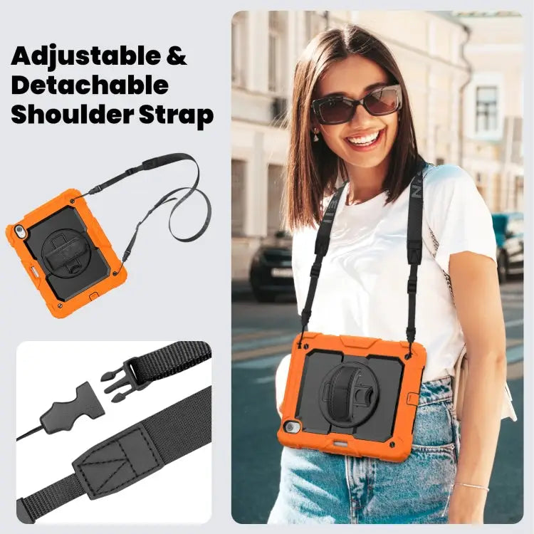 Turntable Holder Silicone Hybrid PC Tablet Case with Shoulder Strap For iPad Air 13 2025 / 2024