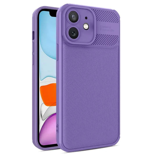 Twill Texture TPU Shockproof Phone Case - For iPhone 11 / Purple