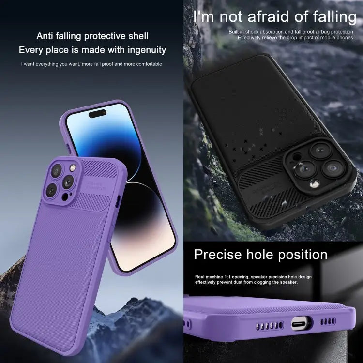 Twill Texture TPU Shockproof Phone Case - For iPhone 11 / Purple