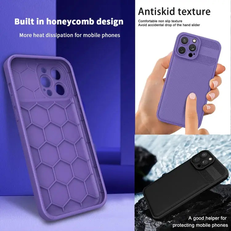 Twill Texture TPU Shockproof Phone Case - For iPhone 11 / Purple