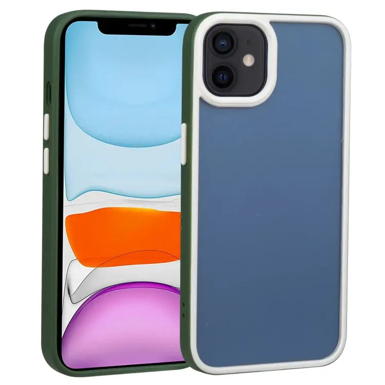 Two-color Shield TPU + PC Phone Case For iPhone 11 For iPhone 11 Pro - For iPhone 11 / Dark Green - Apple Accessories