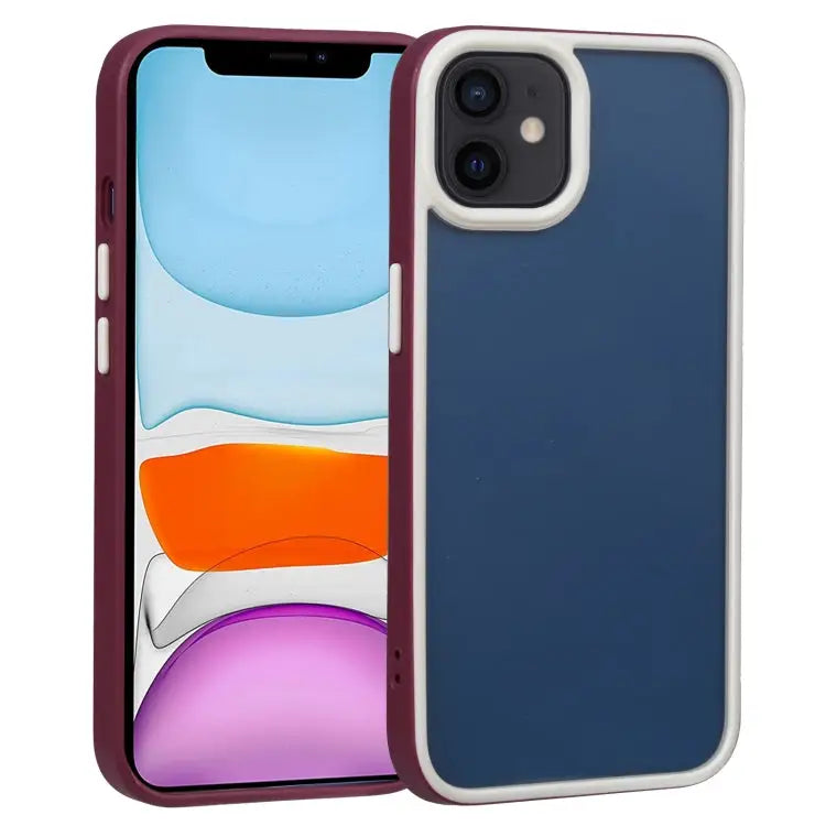 Two-color Shield TPU + PC Phone Case For iPhone 11 For iPhone 11 Pro - For iPhone 11 / Wine Red - Apple Accessories
