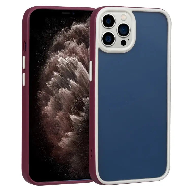 Two-color Shield TPU + PC Phone Case For iPhone 11 For iPhone 11 Pro - For iPhone 11 Pro / Wine Red - Apple Accessories