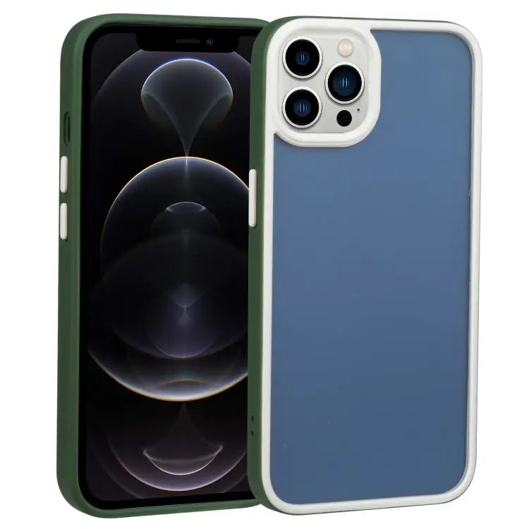 Two-color Shield TPU + PC Phone Case For iPhone 12 Pro For iPhone 12 Pro Max - For iPhone 12 Pro / Dark Green - Apple