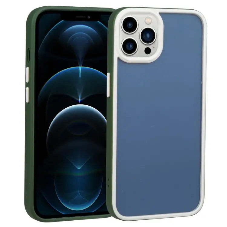 Two-color Shield TPU + PC Phone Case For iPhone 12 Pro For iPhone 12 Pro Max - For iPhone 12 Pro Max / Dark Green