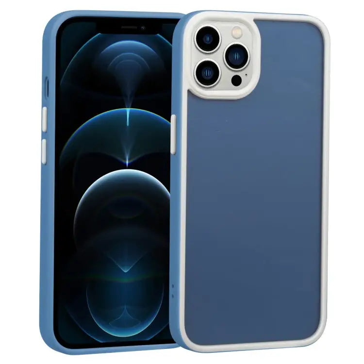 Two-color Shield TPU + PC Phone Case For iPhone 12 Pro For iPhone 12 Pro Max - For iPhone 12 Pro Max / Royal Blue