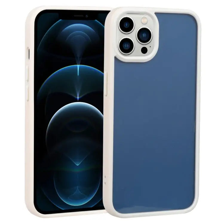 Two-color Shield TPU + PC Phone Case For iPhone 12 Pro For iPhone 12 Pro Max - For iPhone 12 Pro Max / White - Apple