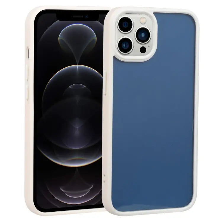 Two-color Shield TPU + PC Phone Case For iPhone 12 Pro For iPhone 12 Pro Max - For iPhone 12 Pro / White - Apple
