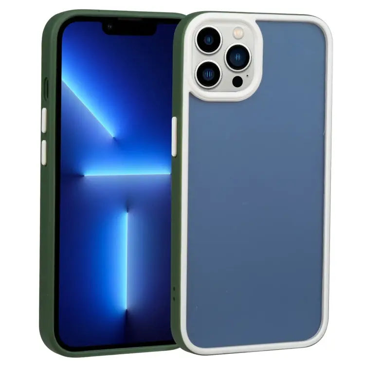 Two-color Shield TPU + PC Phone Case For iPhone 13 For iPhone 13 Pro - For iPhone 13 Pro / Dark Green - Apple