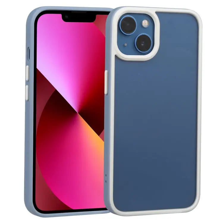 Two-color Shield TPU + PC Phone Case For iPhone 13 For iPhone 13 Pro - For iPhone 13 / Light Blue - Apple Accessories