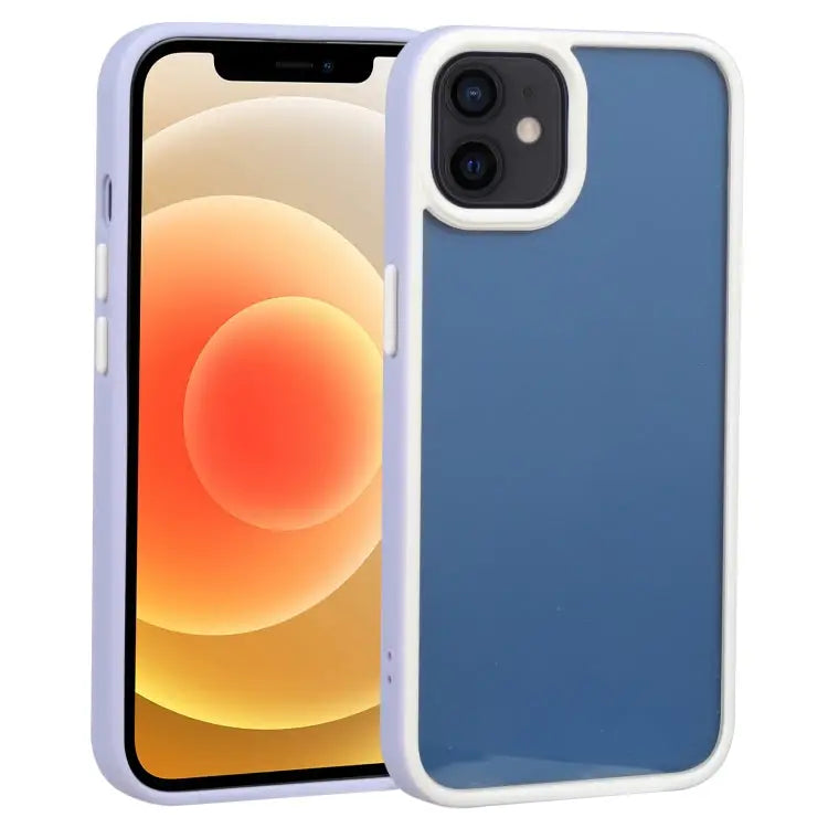 Two-color Shield TPU + PC Phone Case For iPhone 13 Pro Max For iPhone 12 - For iPhone 12 / Purple - Apple Accessories