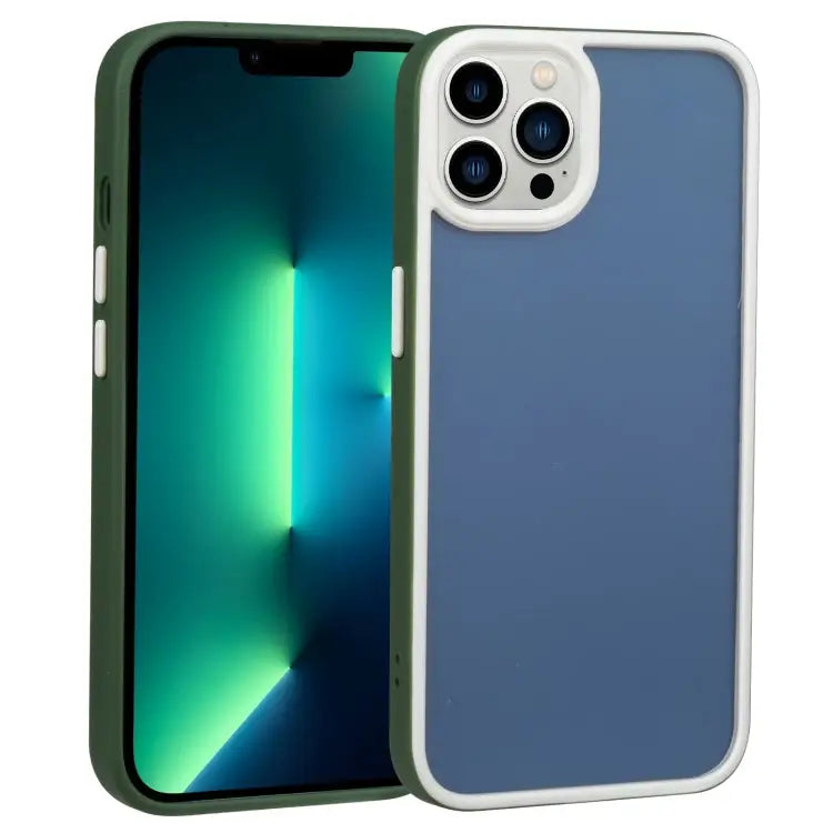 Two-color Shield TPU + PC Phone Case For iPhone 13 Pro Max For iPhone 12 - For iPhone 13 Pro Max / Dark Green - Apple