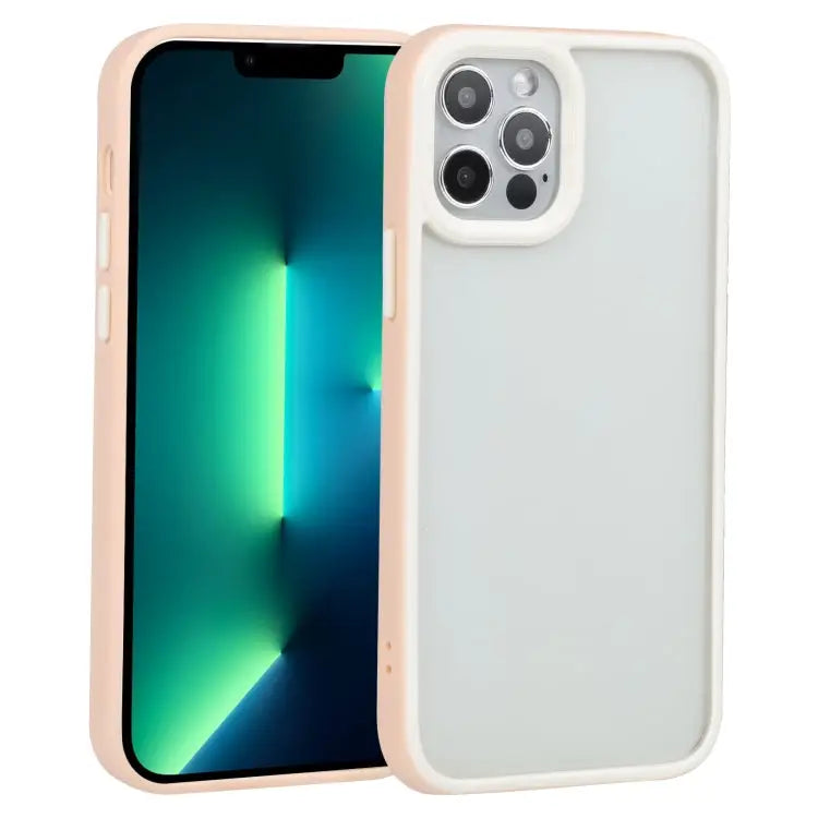 Two-color Shield TPU + PC Phone Case For iPhone 13 Pro Max For iPhone 12 - For iPhone 13 Pro Max / Light Pink - Apple