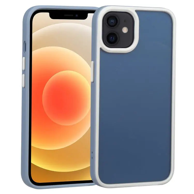 Two-color Shield TPU + PC Phone Case For iPhone 13 Pro Max For iPhone 12 - For iPhone 12 / Light Blue - Apple