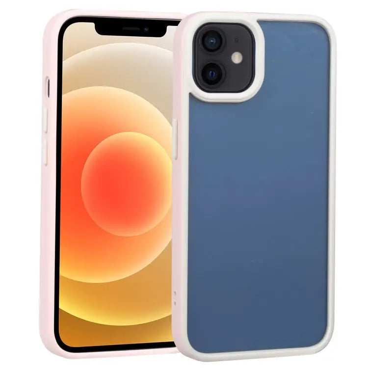 Two-color Shield TPU + PC Phone Case For iPhone 13 Pro Max For iPhone 12 - For iPhone 12 / Pink - Apple Accessories