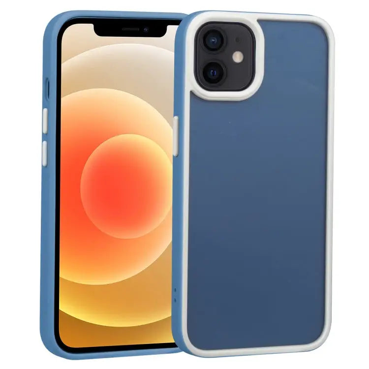 Two-color Shield TPU + PC Phone Case For iPhone 13 Pro Max For iPhone 12 - For iPhone 12 / Royal Blue - Apple
