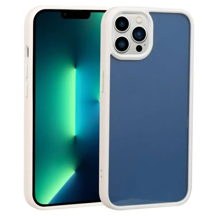 Two-color Shield TPU + PC Phone Case For iPhone 13 Pro Max For iPhone 12 - For iPhone 13 Pro Max / White - Apple