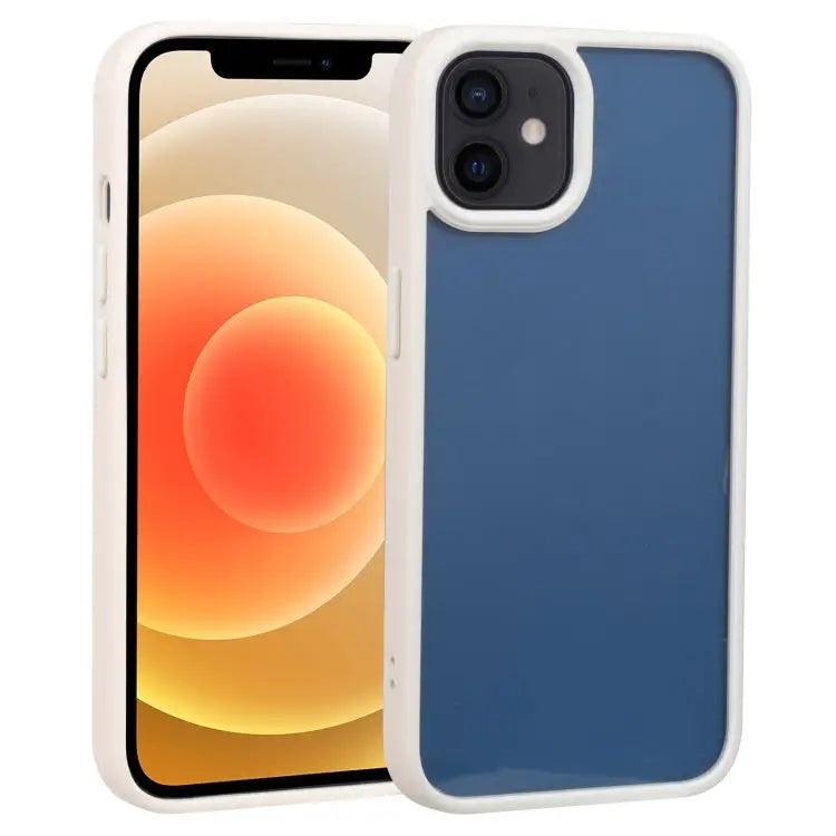 Two-color Shield TPU + PC Phone Case For iPhone 13 Pro Max For iPhone 12 - For iPhone 12 / White - Apple Accessories