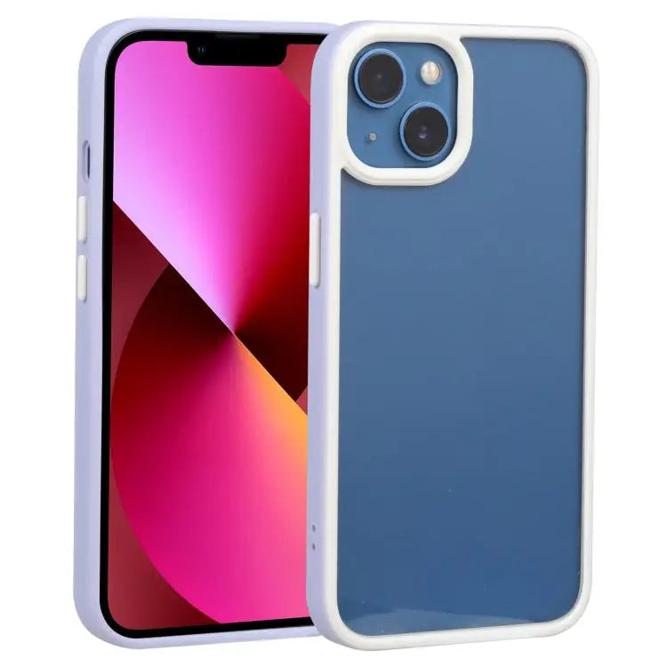 Two-color Shield TPU + PC Phone Case For iPhone 13 For iPhone 13 Pro - For iPhone 13 / Purple - Apple Accessories