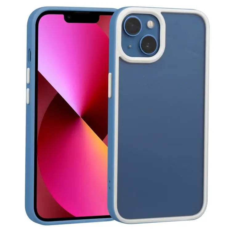 Two-color Shield TPU + PC Phone Case For iPhone 13 For iPhone 13 Pro - For iPhone 13 / Royal Blue - Apple Accessories