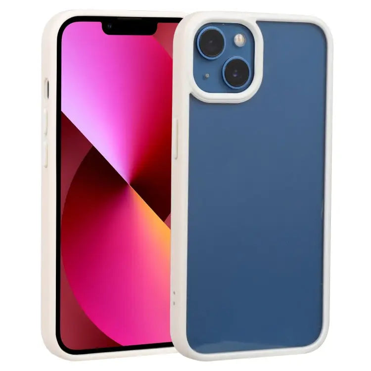 Two-color Shield TPU + PC Phone Case For iPhone 13 For iPhone 13 Pro - For iPhone 13 / White - Apple Accessories