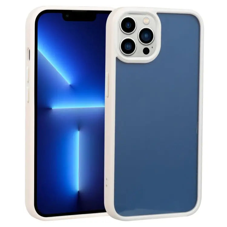 Two-color Shield TPU + PC Phone Case For iPhone 13 For iPhone 13 Pro - For iPhone 13 Pro / White - Apple Accessories