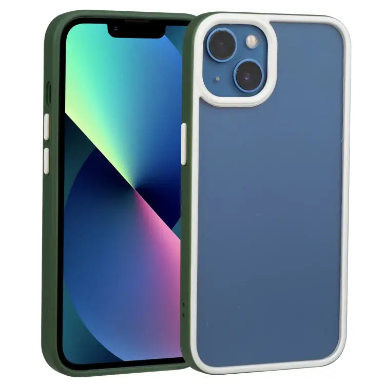 Two-color Shield TPU + PC Phone Case For iPhone 14 For iPhone 14 Plus - For iPhone 14 Plus / Dark Green - Apple