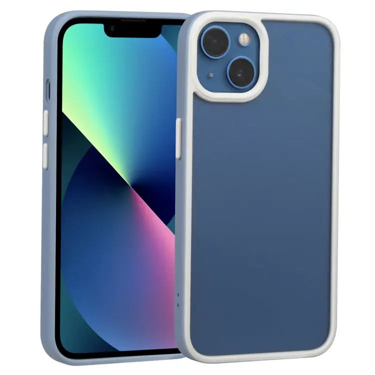 Two-color Shield TPU + PC Phone Case For iPhone 14 For iPhone 14 Plus - For iPhone 14 Plus / Light Blue - Apple